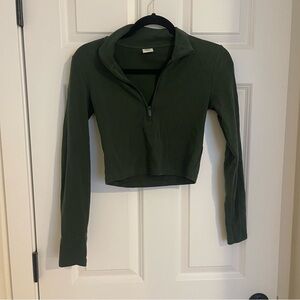 Sunday best Olive Green Women's Zip-Up Top